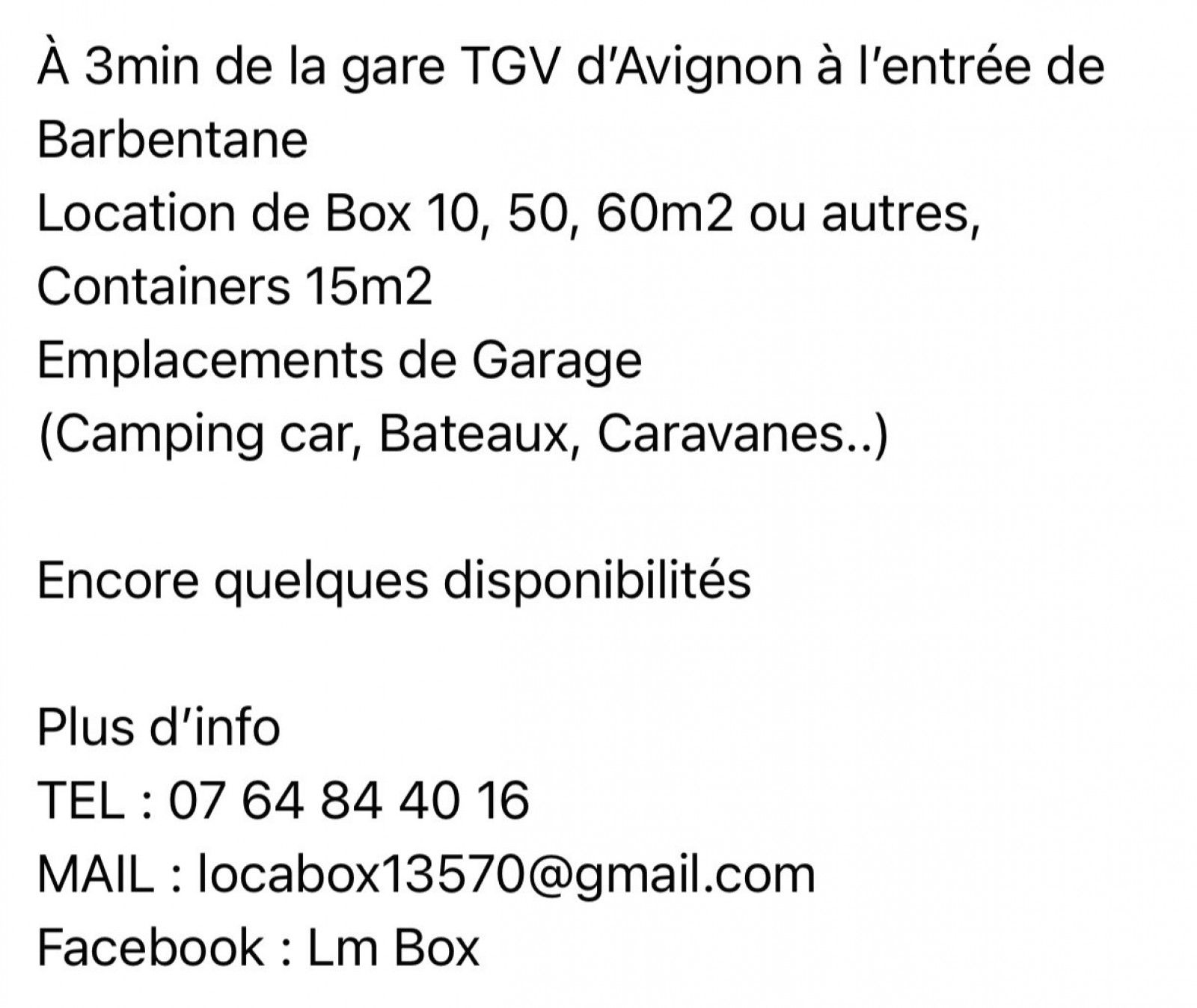 Divers espaces stockage